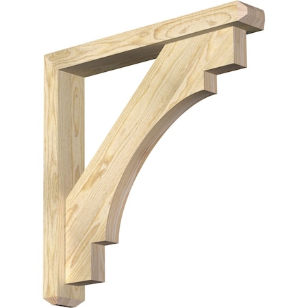 Ekena Millwork Merced Craftsman Rough Sawn Bracket w/ Offset Brace, Douglas Fir, 4"W x 26"D x 26"H BKT0402X26X26MRC04RDF
